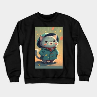 Super cute happy cat Anime style Crewneck Sweatshirt